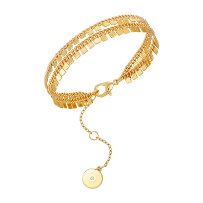 Vince Camuto Triple Row Goldtone Bracelet Gold Tone