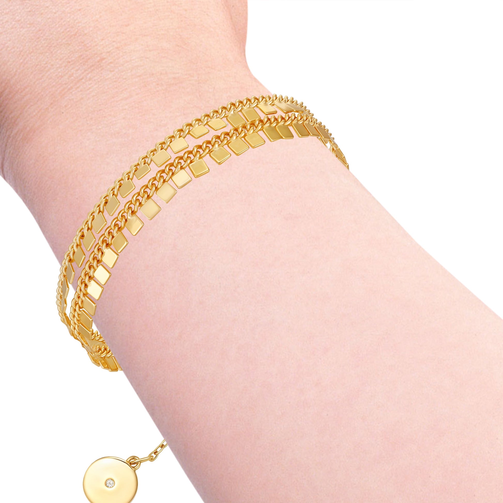 Vince Camuto Triple Row Goldtone Bracelet Gold Tone
