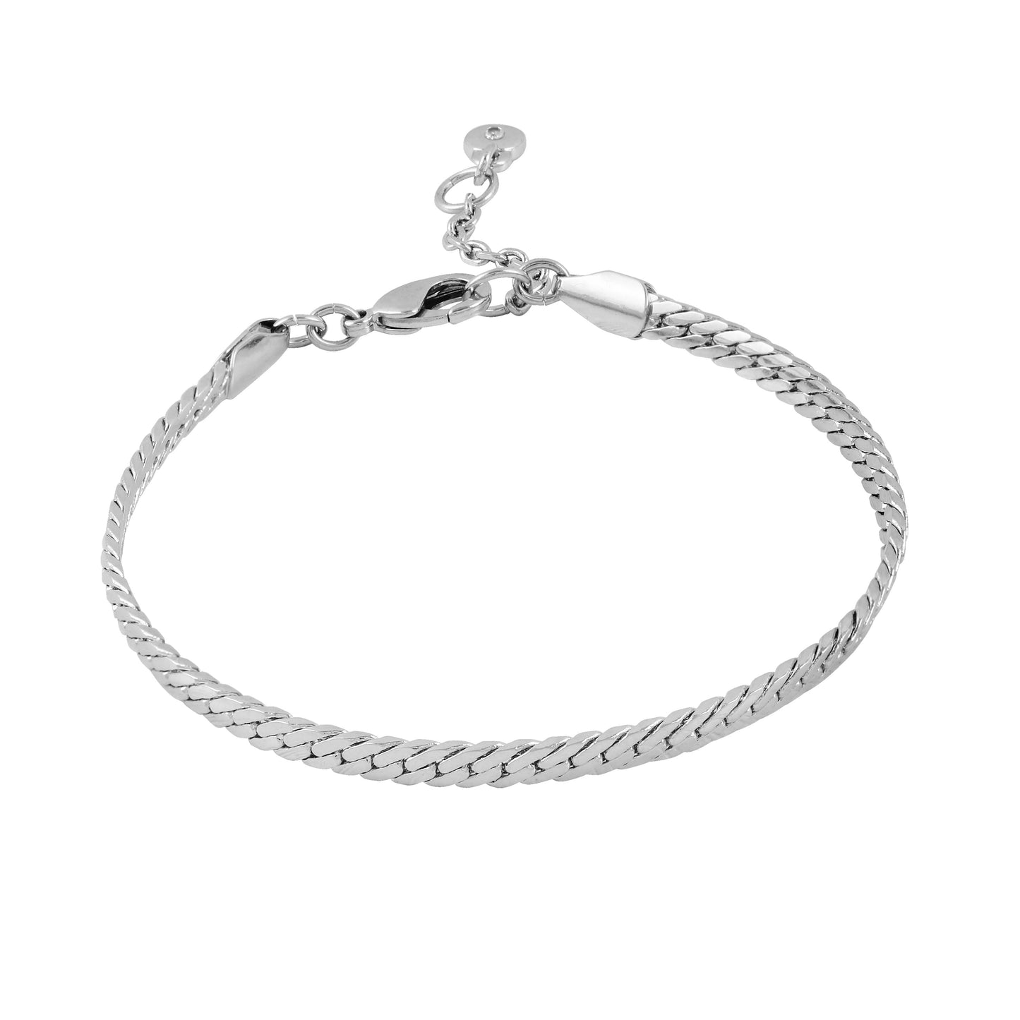 Vince Camuto Silvertone Snake Chain Line Bracelet Silver Tone