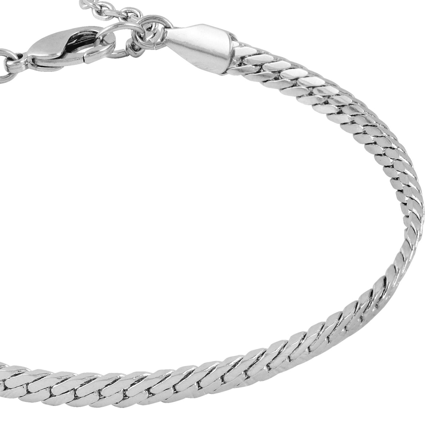 Vince Camuto Silvertone Snake Chain Line Bracelet Silver Tone