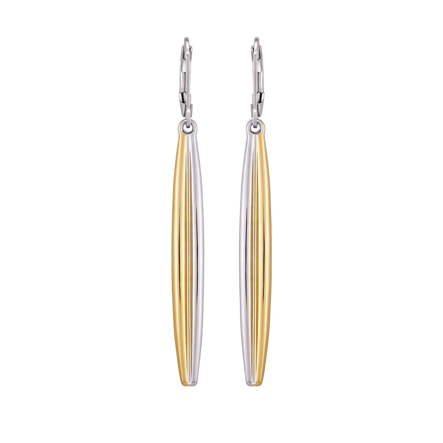 Vince Camuto Two Tone Elongated Hoop Earrings Two Tone
