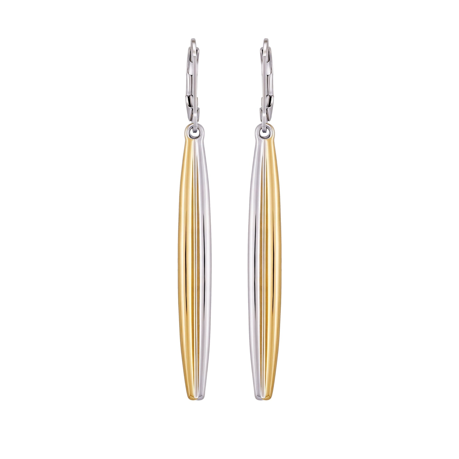 Vince Camuto Two Tone Elongated Hoop Earrings Two Tone