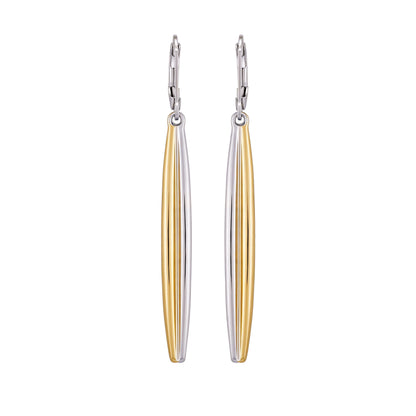 Vince Camuto Two Tone Elongated Hoop Earrings Two Tone