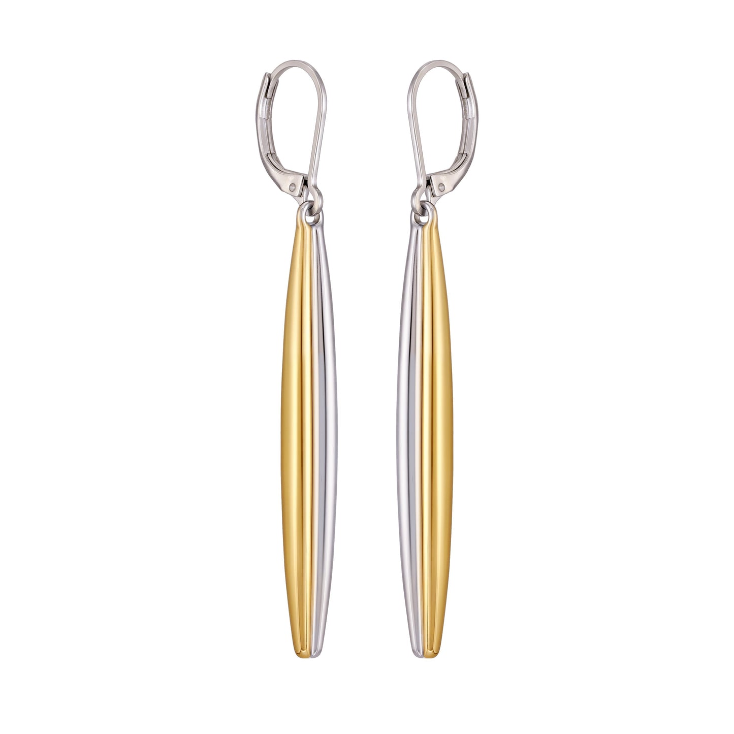 Vince Camuto Two Tone Elongated Hoop Earrings Two Tone