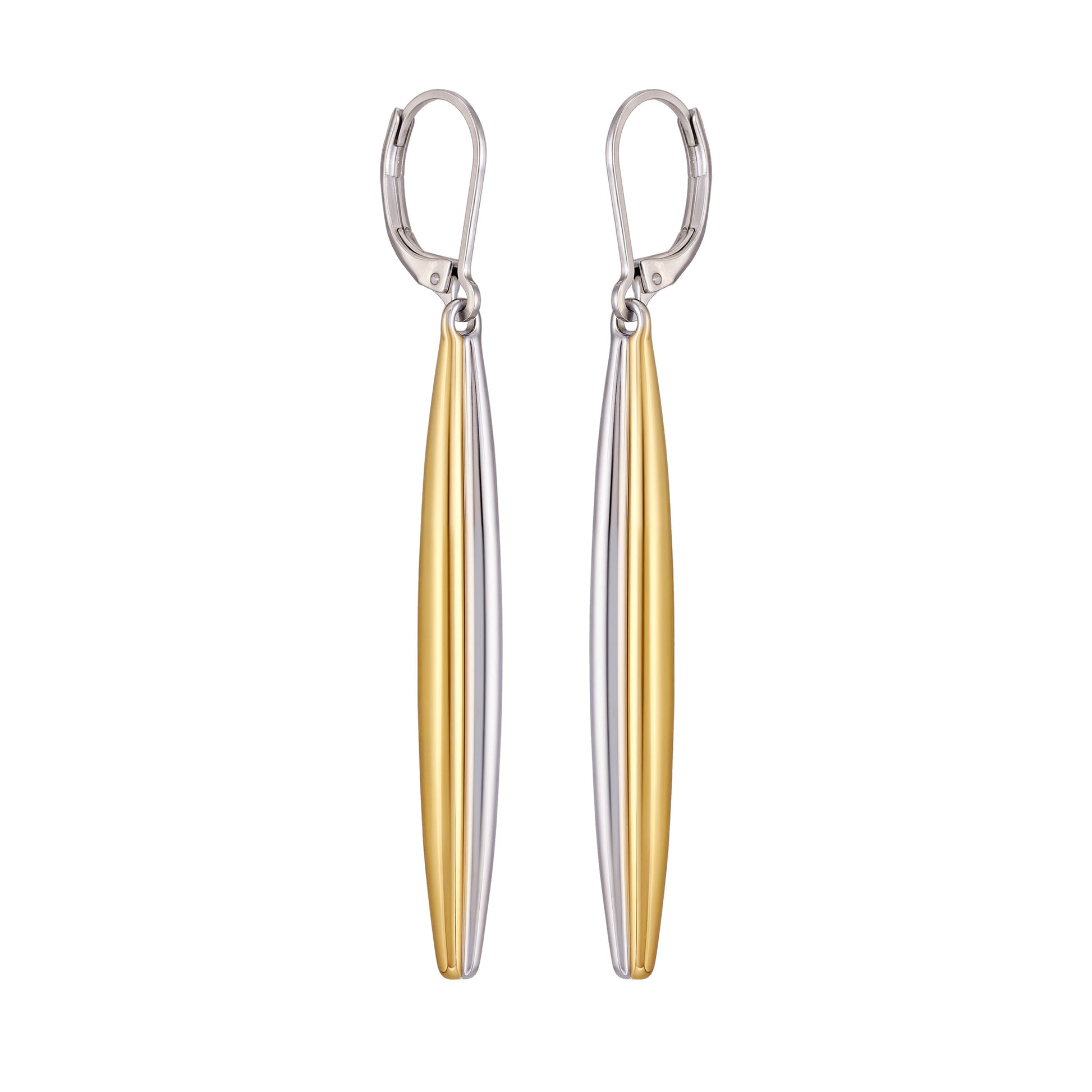 Vince Camuto Two Tone Elongated Hoop Earrings Two Tone