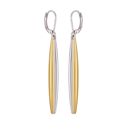 Vince Camuto Two Tone Elongated Hoop Earrings Two Tone