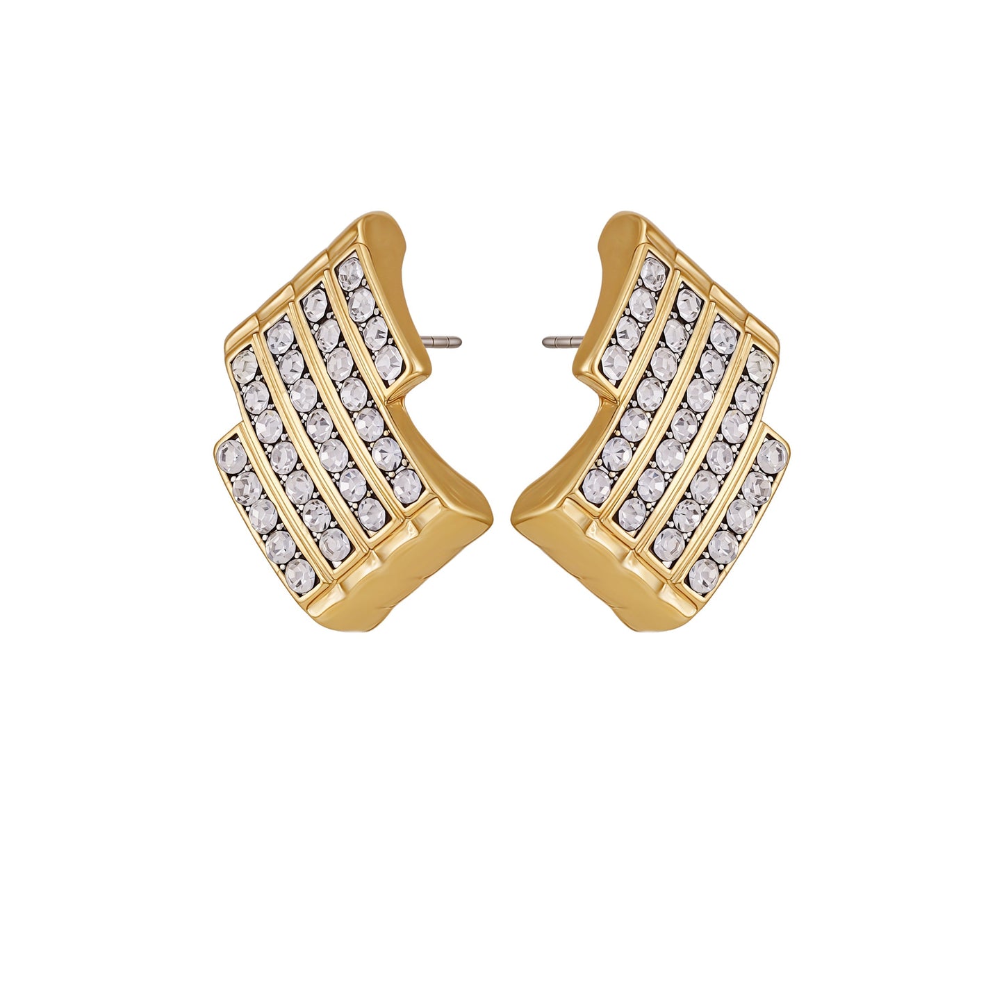 Vince Camuto Crystal Bar Stud Earrings Two Tone