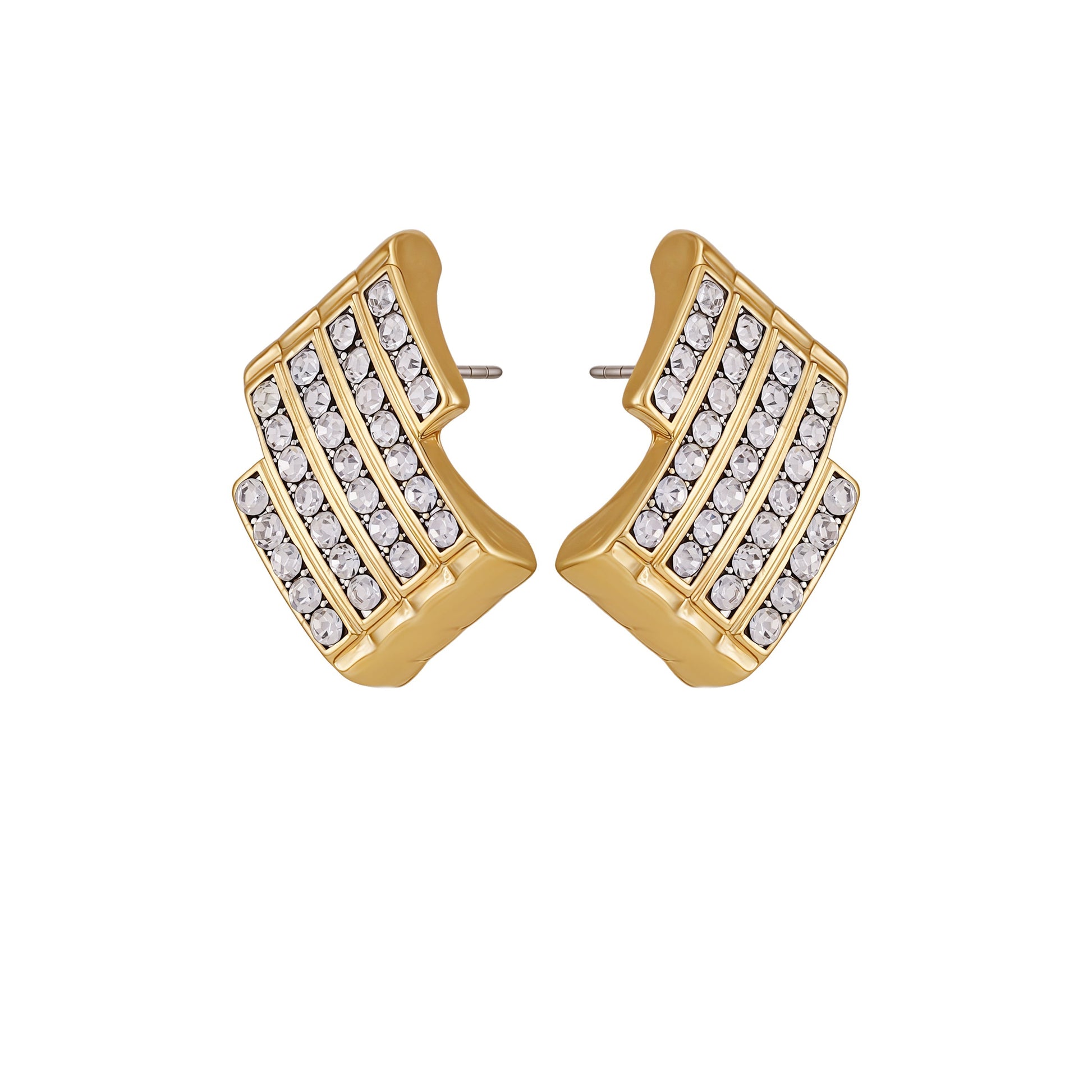 Vince Camuto Crystal Bar Stud Earrings Two Tone