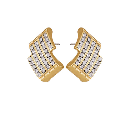 Vince Camuto Crystal Bar Stud Earrings Two Tone