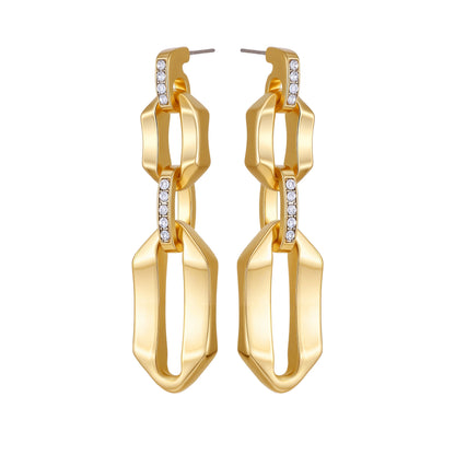 Vince Camuto Goldtone And Crystal Link Drop Earrings Two Tone