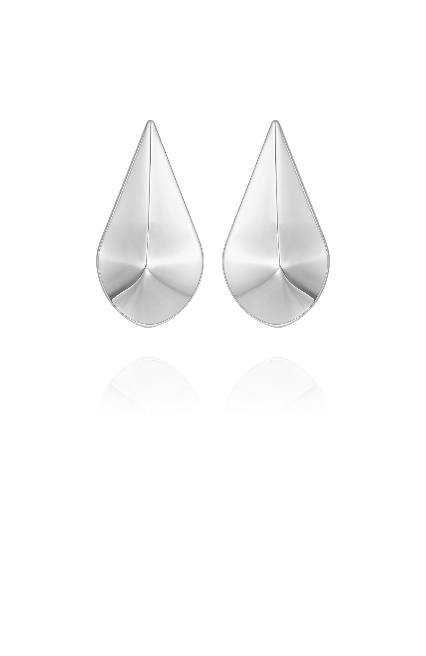 Vince Camuto Chic Sculptural Dome Drop Earrings Silver Tone