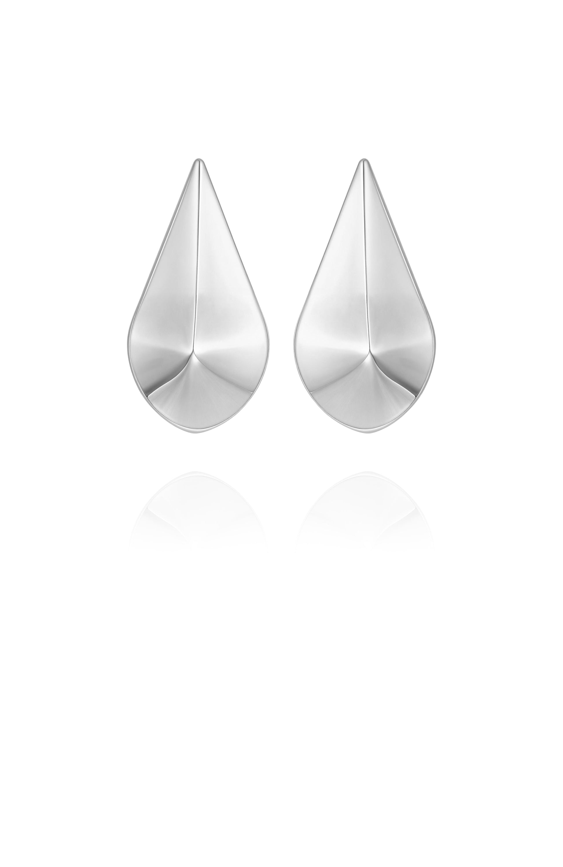 Vince Camuto Chic Sculptural Dome Drop Earrings Silver Tone