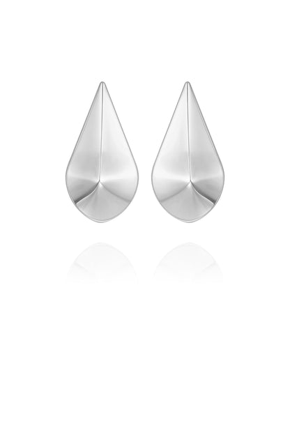 Vince Camuto Chic Sculptural Dome Drop Earrings Silver Tone