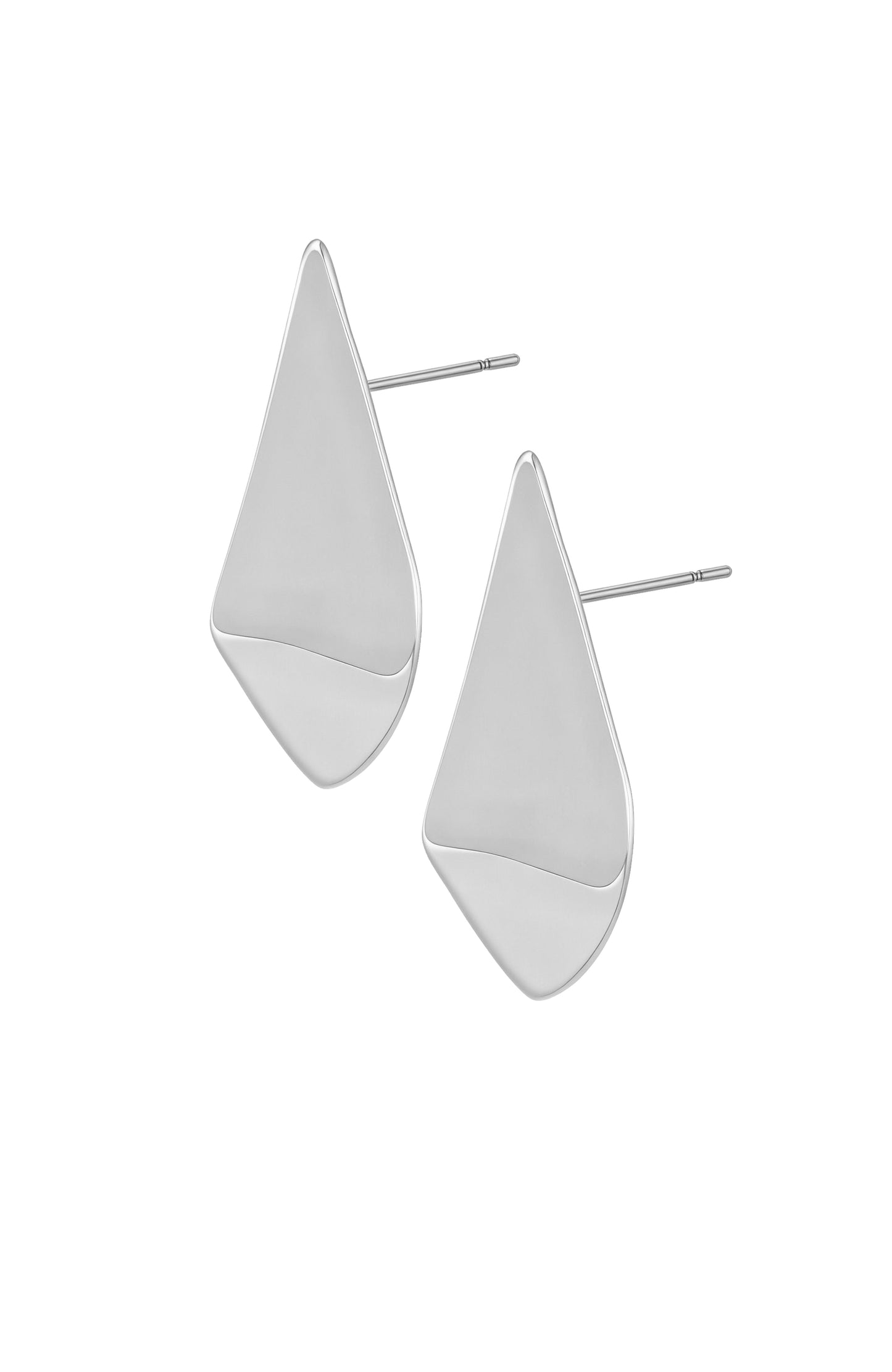 Vince Camuto Chic Sculptural Dome Drop Earrings Silver Tone