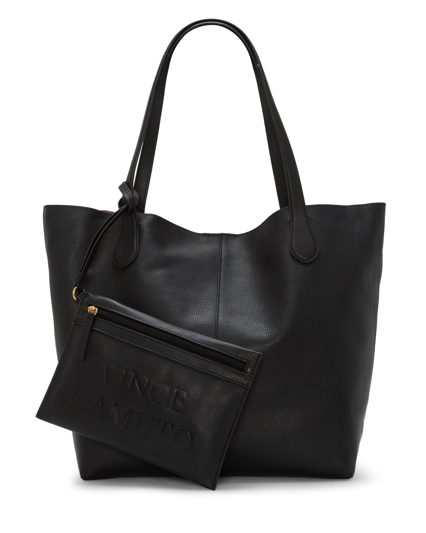 Vince Camuto Jenna Tote Bag Black Pink Leather