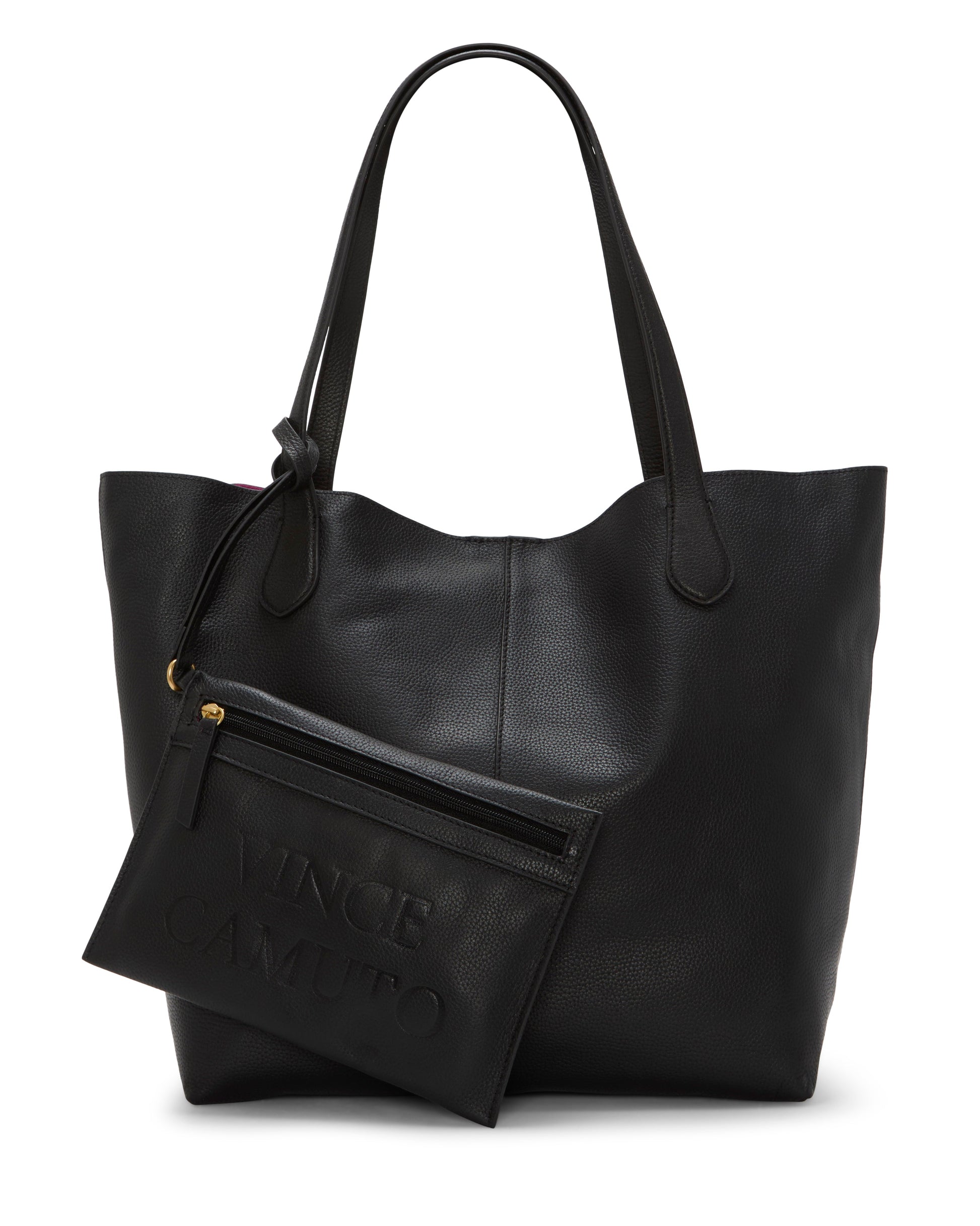 Vince Camuto Jenna Tote Bag Black Pink Leather