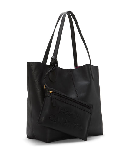 Vince Camuto Jenna Tote Bag Black Pink Leather