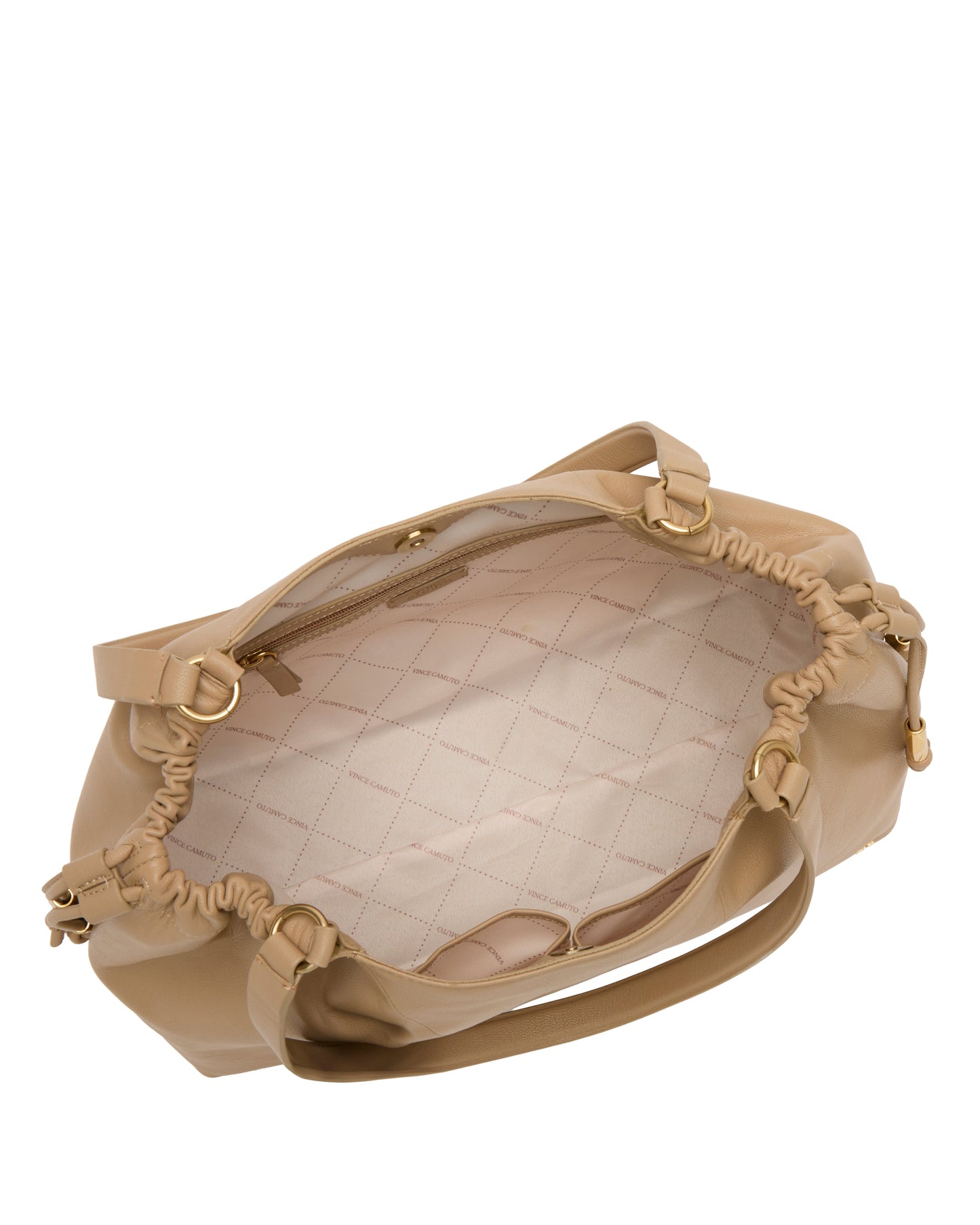 Vince Camuto Leane Tote Bag Iced Coffee Leather