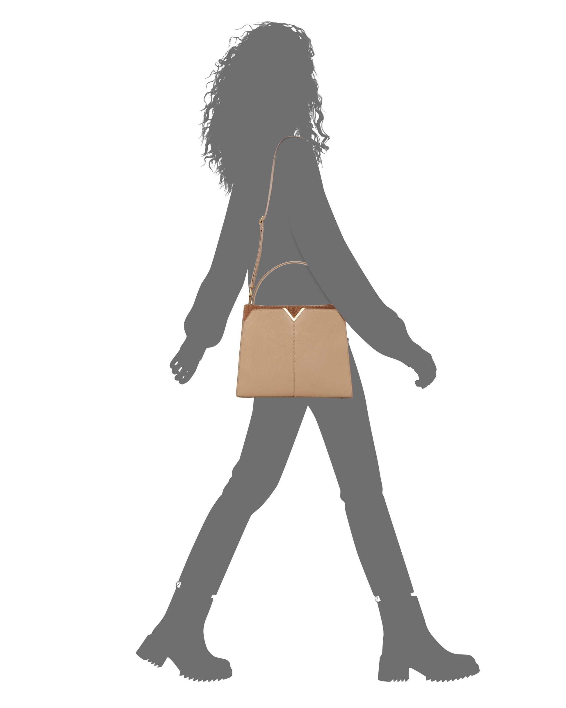 Vince Camuto Tasha Shoulder Bag Cappuccino/Cognac Leather