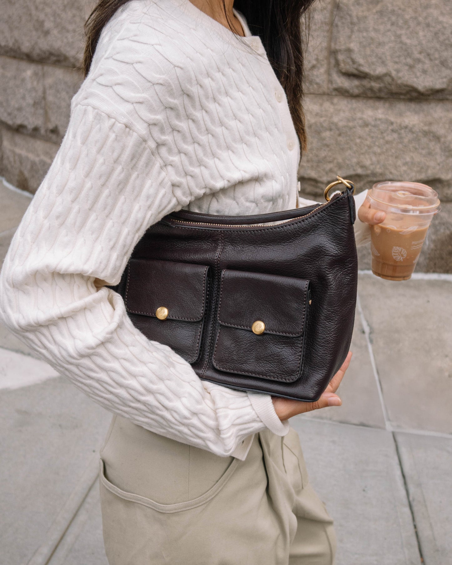 Vince Camuto Carly Shoulder Bag Brownie Plum