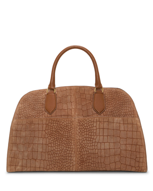 Vince Camuto Tasha Satchel Bag Cognac Croco Leather