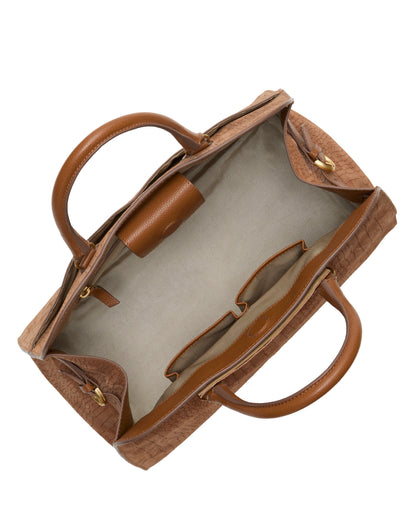 Vince Camuto Tasha Satchel Bag Cognac Croco Leather