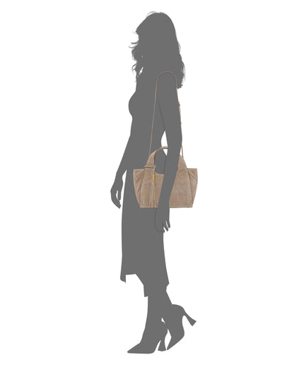 Vince Camuto Aleah Satchel Bag Dark Taupe