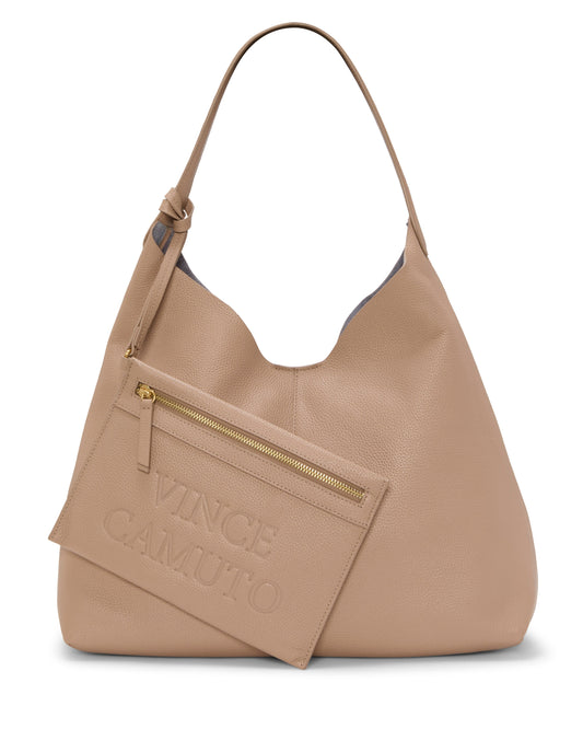 Vince Camuto Jenna Hobo Bag Cappuccino/Thistle Leather