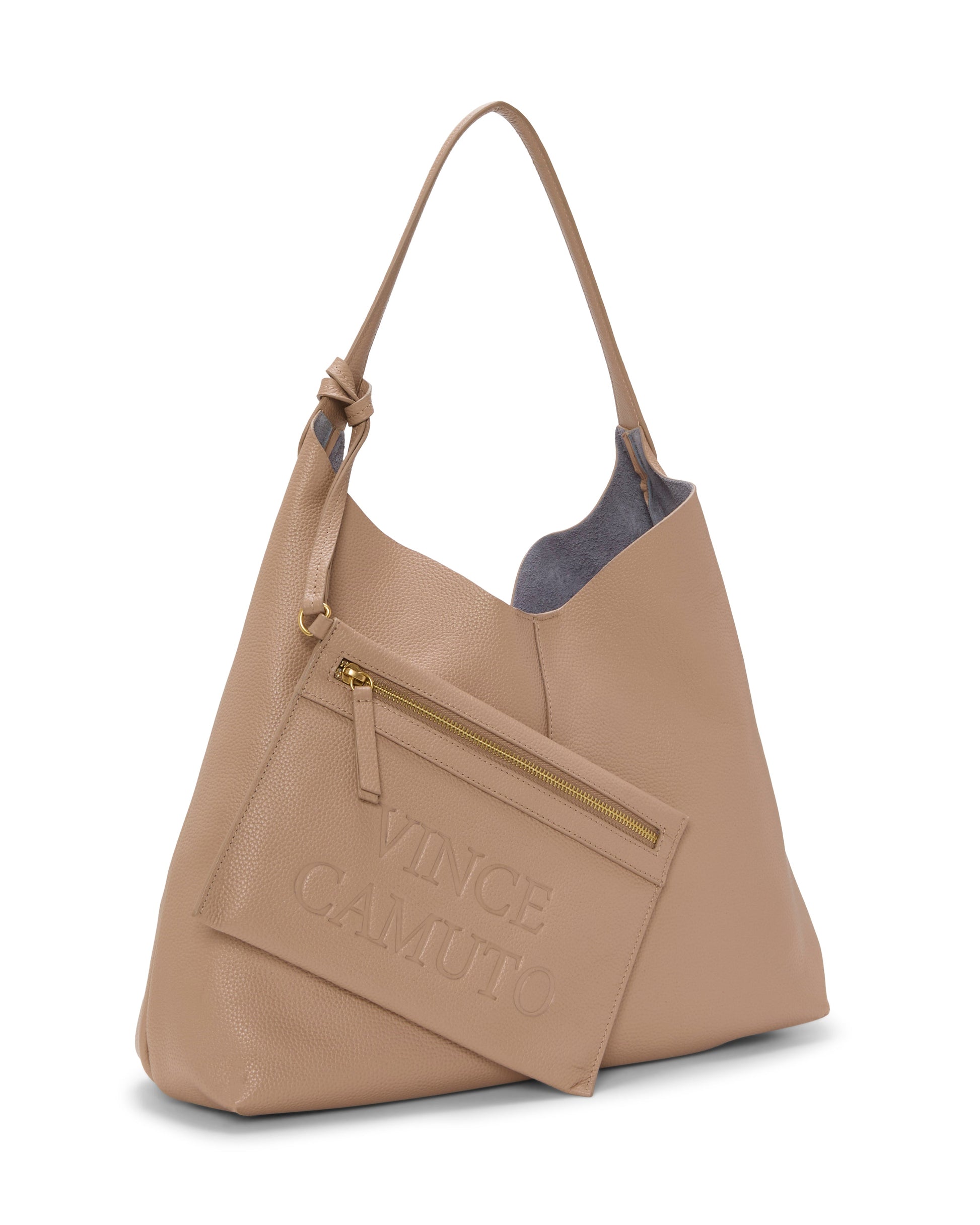 Vince Camuto Jenna Hobo Bag Cappuccino/Thistle Leather