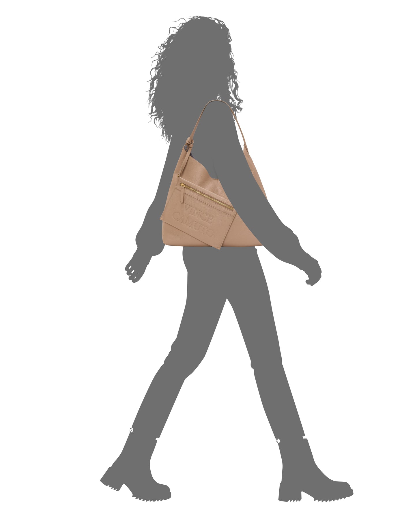 Vince Camuto Jenna Hobo Bag Cappuccino/Thistle Leather