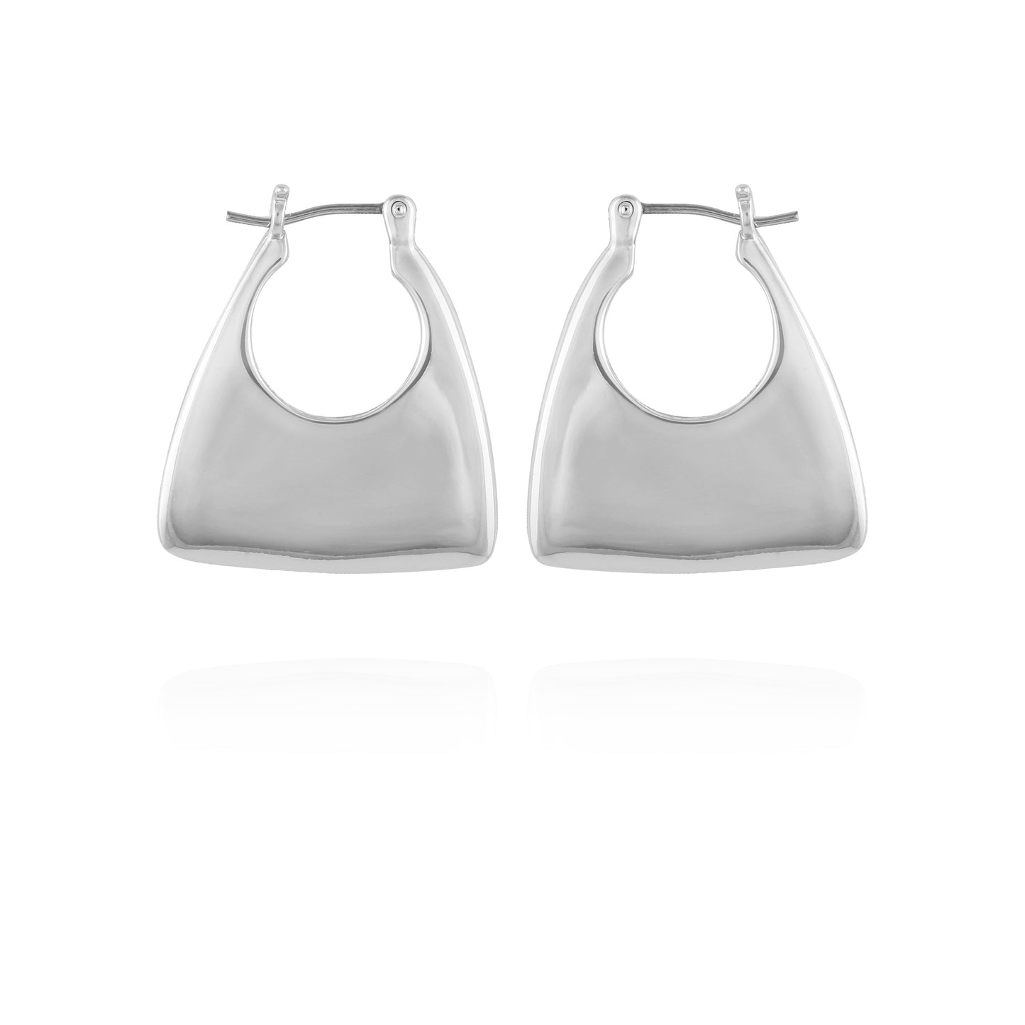 Vince Camuto Silvertone Purse Click Hoop Earrings Silver Tone