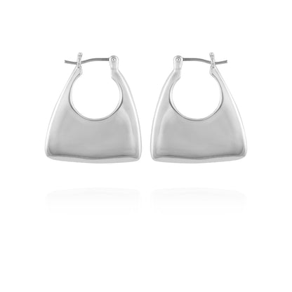 Vince Camuto Silvertone Purse Click Hoop Earrings Silver Tone