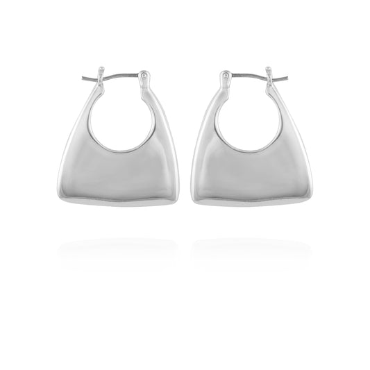 Vince Camuto Silvertone Purse Click Hoop Earrings Silver Tone