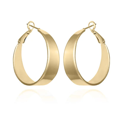 Vince Camuto Band Thick Hoop Earrings Gold Tone