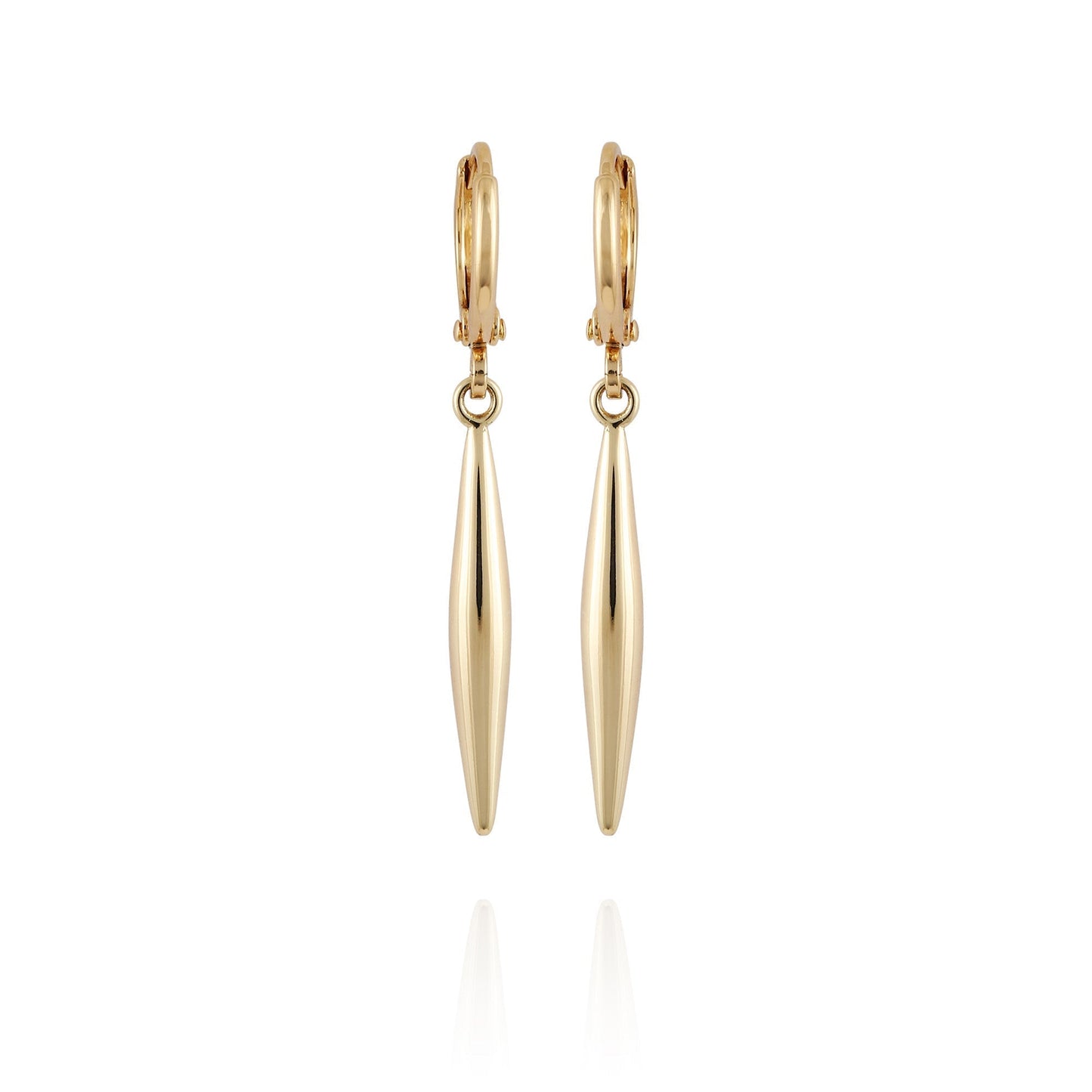 Vince Camuto Goldtone Spear Dangle Huggie Hoop Dangle Drop Earrings Gold Tone