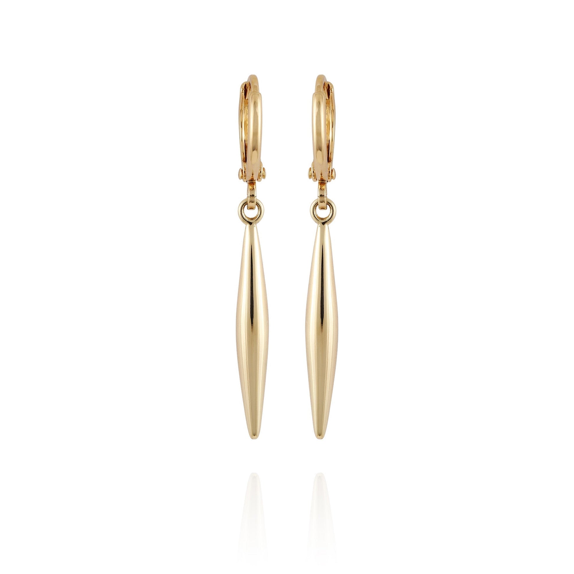 Vince Camuto Goldtone Spear Dangle Huggie Hoop Dangle Drop Earrings Gold Tone