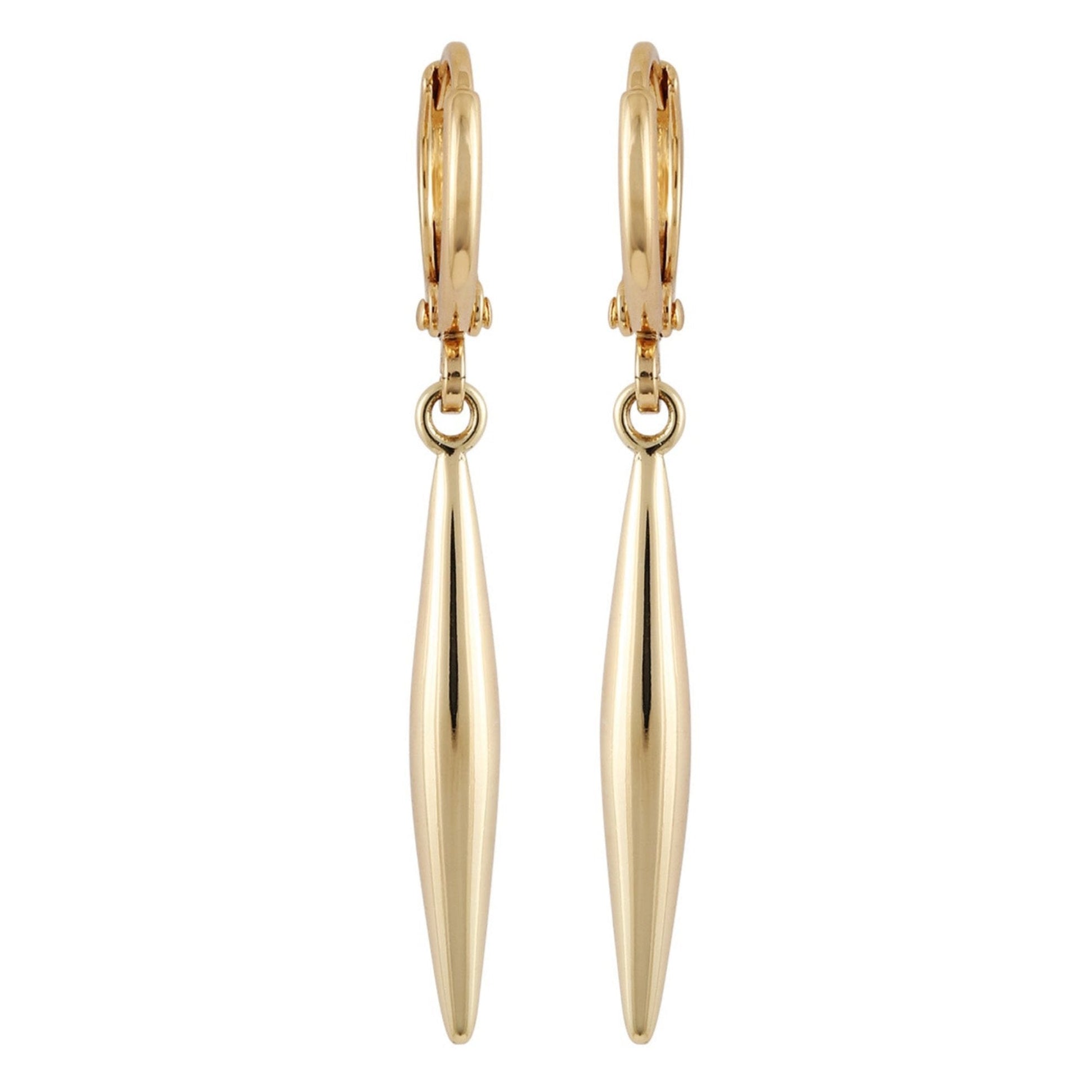 Vince Camuto Goldtone Spear Dangle Huggie Hoop Dangle Drop Earrings Gold Tone