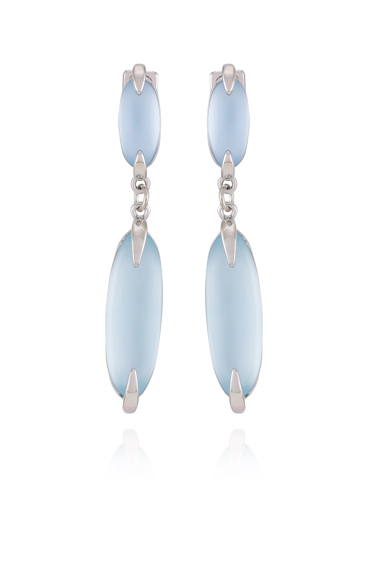 Vince Camuto Silvertone & Blue Stone Drop Earrings Silver Tone