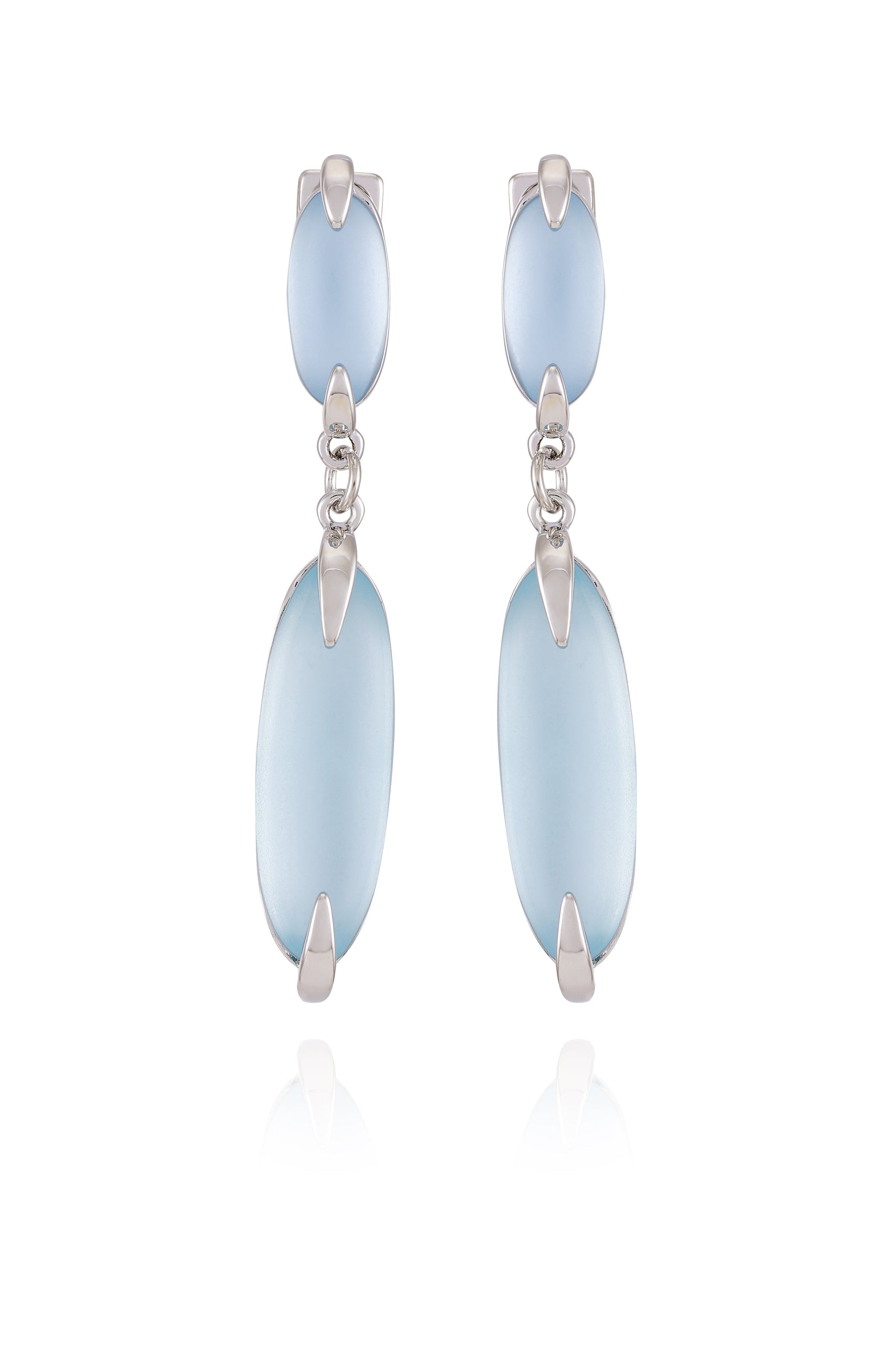 Vince Camuto Silvertone & Blue Stone Drop Earrings Silver Tone