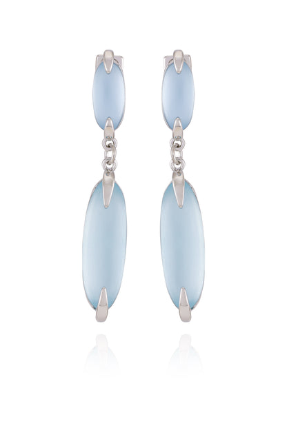 Vince Camuto Silvertone & Blue Stone Drop Earrings Silver Tone