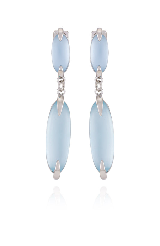 Vince Camuto Silvertone & Blue Stone Drop Earrings Silver Tone