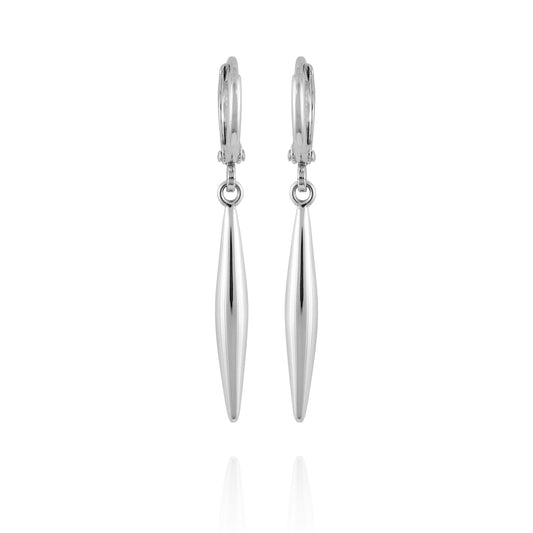 Vince Camuto Silvertone Spear Dangle Huggie Hoop Drop Earrings Silver Tone