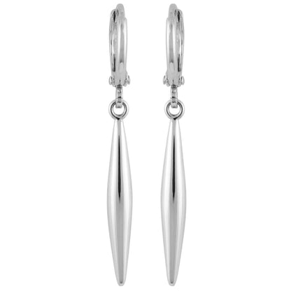 Vince Camuto Silvertone Spear Dangle Huggie Hoop Drop Earrings Silver Tone