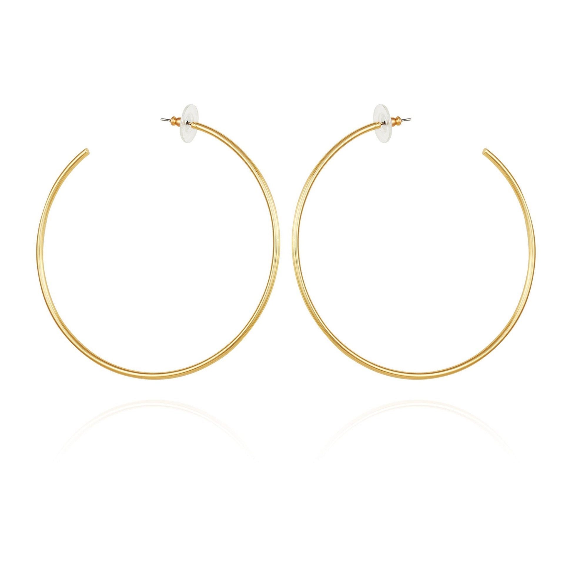 Vince Camuto Large Open Hoop Earrings Gold Tone