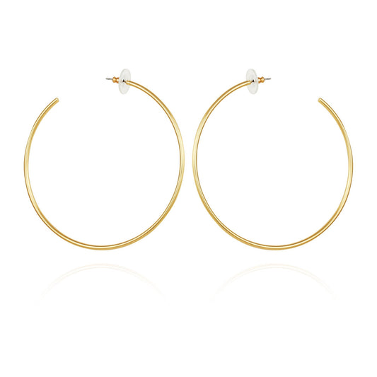 Vince Camuto Large Open Hoop Earrings Gold Tone