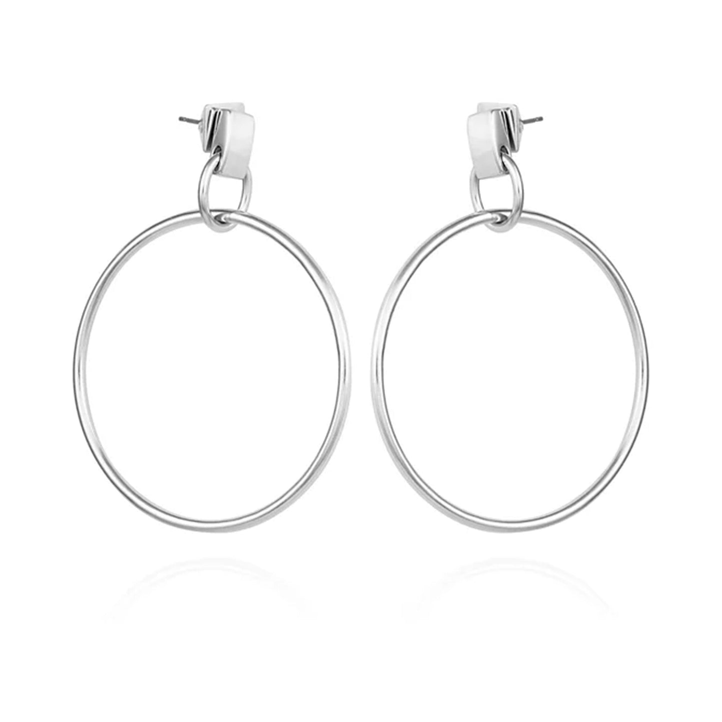 Vince Camuto Silvertone Hoop Drop Earrings Silver Tone