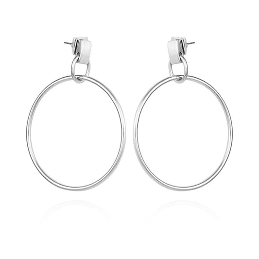 Vince Camuto Silvertone Hoop Drop Earrings Silver Tone