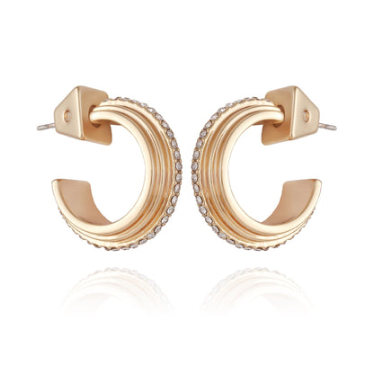 Vince Camuto 14K Goldtone Crystal Huggie Hoop Earring Gold Tone