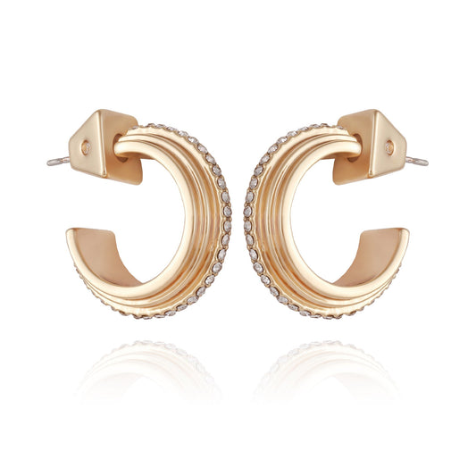 Vince Camuto 14K Goldtone Crystal Huggie Hoop Earring Gold Tone