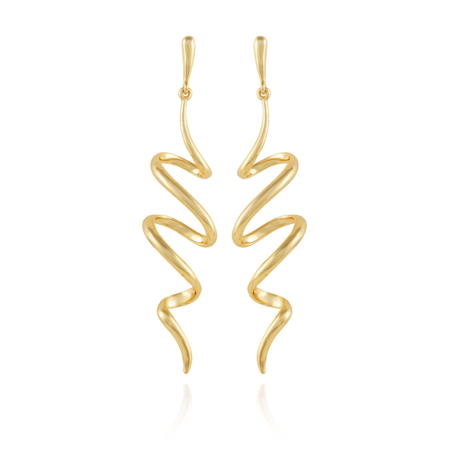 Vince Camuto Goldtone Spiral Corkscrew Earrings Gold Tone